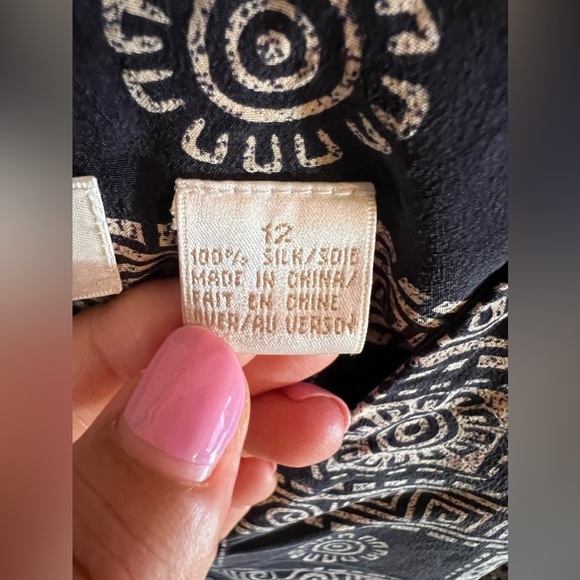 Dana Buchman 100% silk multicolored tunic top Stamped Lightweight blouse Size 12 - Picture 12 of 16